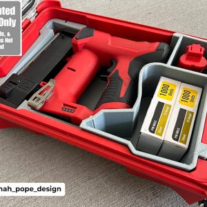 Jonah Pope Design 3d Printed Insert Designed for Milwaukee Packout Organizer and M12 Pin Nailer (Insert Only)