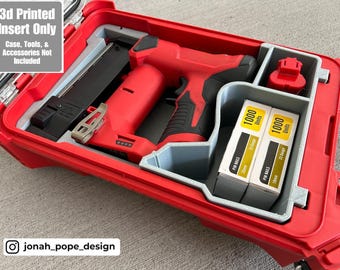 Jonah Pope Design 3D gedruckter Einsatz für Milwaukee Packout Organizer und M12 Pin Nagler (nur Einsatz)