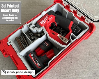 Inserto impreso en 3D diseñado por Jonah Pope para el organizador Milwaukee Packout y el controlador de instalación M12 V2 (solo inserto)