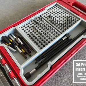 Jonah Pope Design 3d Printed Impact Driver Bit Organizer Organizer Designed for Milwaukee Packout Insert and (Insert Only)