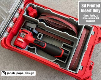 Jonah Pope Design 3D gedruckter Einsatz für Milwaukee Packout Organizer und M12 Petroleum 1/2 "x 18" Banddatei (nur Einsatz)