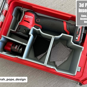 Jonah Pope Design 3D gedruckter Einsatz für Milwaukee Packout Organizer und M12 Exzenterschleifer (nur Einsatz)
