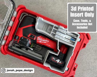 Jonah Pope Design 3D gedruckter Einsatz für Milwaukee Packout Organizer und M12 Petroleum Stichsäge (nur Einsatz)