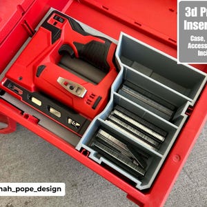 Jonah Pope Design 3d Printed Insert Designed for Milwaukee Packout Tool Box Drawer and M12 Crown Stapler (Insert Only)