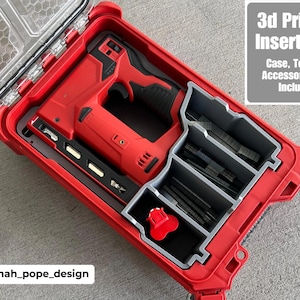 Jonah Pope Design 3D gedruckter Einsatz für Milwaukee Packout Organizer und M12 Crown Hefter (nur Einsatz)