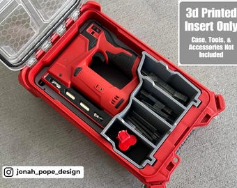 Jonah Pope Design 3D gedruckter Einsatz für Milwaukee Packout Organizer und M12 Crown Hefter (nur Einsatz)