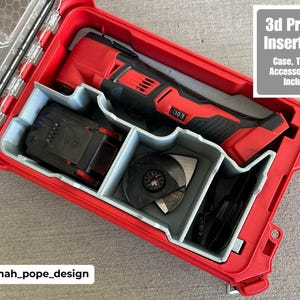 Jonah Pope Design 3d Printed Insert Designed for Milwaukee Packout Organizer and M18 Multi-tool (Insert Only)