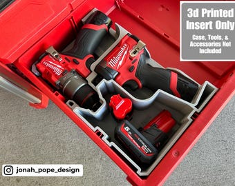 Insert Designed for Milwaukee Packout Tool Box Drawer & M12 Drill Driver Gen3 | Drawer Tool Storage | Insert Only