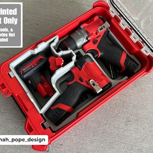 Jonah Pope Design 3D-gedruckter Einsatz für Milwaukee Packout Organizer und M12 Bohr- und Schlagschrauber Gen3 (nur Einsatz)
