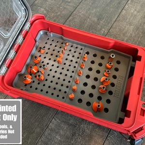 TOOLCRAFT3D Design 3d Printed Router Bit Organizer Designed for Milwaukee Packout Insert (Insert Only)