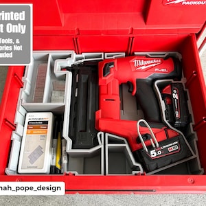 Jonah Pope Design 3d Printed Insert Designed for Milwaukee Packout Insert and M18 Brad Nailer (Insert Only)