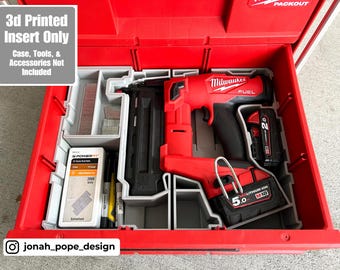 Jonah Pope Design 3D Printed Insert zaprojektowany do Milwaukee Packout Insert i M18 Brad Nailer (tylko Insert)