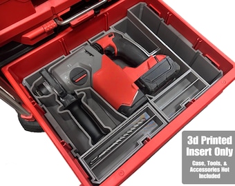 TOOLCRAFT3D Design 3d Printed Insert Designed for Milwaukee Packout Drawer and M18 Hammer Drill (Insert Only)