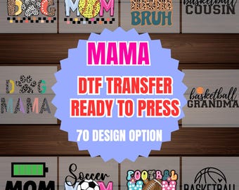 Mama DTF Transfer Bundle: Baseball, Basketball, Dog Mom Designs