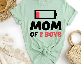 Mom Of Two Boys DTF - Iron On Heat Transfer