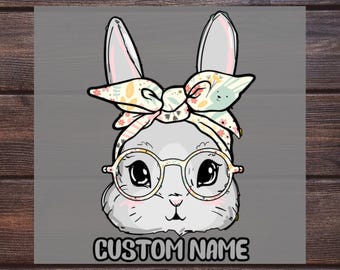 Customizable Easter Bunny DTF Heat Transfer, Personalized Gift