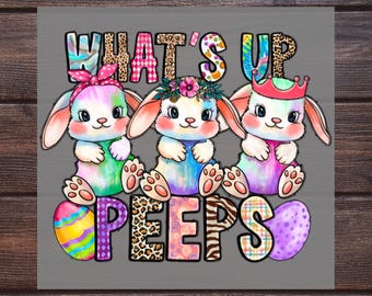 Imagen de camiseta de Pascua con transferencia térmica DTF de What's Up Peeps