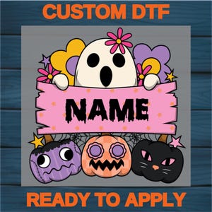 Custom Name Halloween Dtf, Personalized Halloween Dtf, Gift For Boy, Ready For Apply, Trick Or Treat Dtf, Gift For Baby, Iron On Transfer