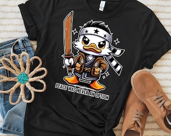 Transferencia DTF con nombre personalizado: La paz nunca fue una opción, diseño termoadhesivo