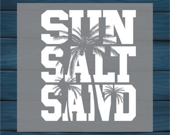 Sun Salt Sand DTF Heat Transfer: Summer Beach Lover Gift