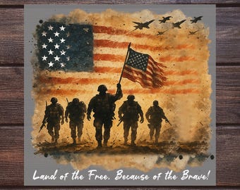 Patriotic DTF Heat Transfer: 4th of July, Veteran Gift, American Soldier