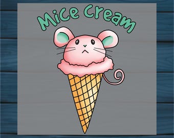 Transferencia DTF de crema de ratones: Animal divertido para planchar, opción de nombre personalizado