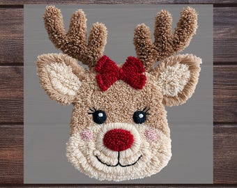 Cotton Reindeer Christmas Dtf, Xmas Special Dtf, Faux Yarn Deer Decal