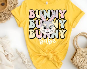 Conejito DTF, regalo para recién nacido, Pascua, primavera, listo para prensar.