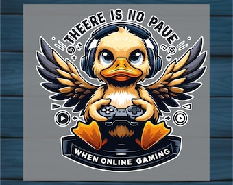 Gamer Duck DTF Heat Transfer: No Pause Online Gaming
