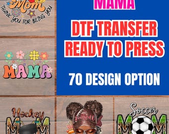 Transferencia de calor "Mamá" DTF, lista para imprimir, regalo del Día de la Madre