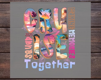Cruise Squad DTF Heat Transfer: Summer Vacation 2025, Iron On Decal