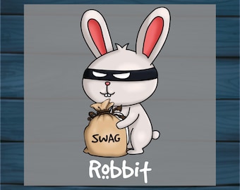 Rabbit DTF Heat Transfer - Funny Animal Design - Ready to Press