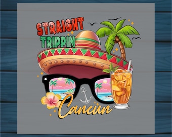 Cancun Trip DTF Heat Transfer: Funny Summer Vacation Design