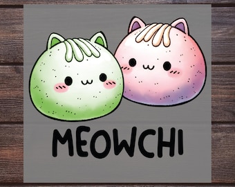 Transferencia de calor DTF de gato Meowchi, regalo para niños