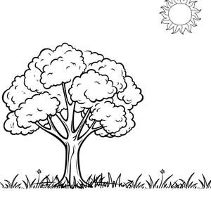 Coloring sheet trees, kids, trees, color