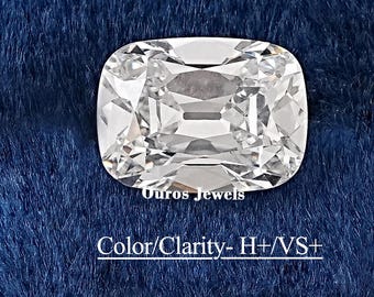 Old Mine Cushion Cut Solitaire Diamond Ring, EF-VVS Clarity Lab Grown Diamond, Conflict Free Loose Diamond, CVD Diamond For Jewelry Making