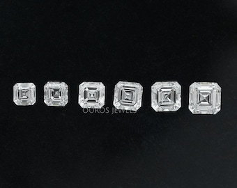 Diamante suelto cultivado en laboratorio con corte Asscher, diamante solitario para anillo personalizado, diamante de laboratorio con claridad EF-VS, diamante artificial para joyería.