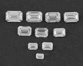 Emerald Cut Lab Grown Diamond For Solitaire Ring, 0.50 to 5.00 CT Eco-Friendly Diamond, IGI Certified Man Made Diamond For Jewelry Making