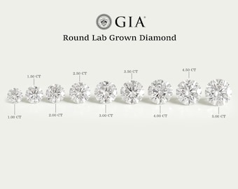 Diament o szlifie okrągłym z certyfikatem GIA, hodowany laboratoryjnie (1,00–5,00 ct): biżuteria spersonalizowana