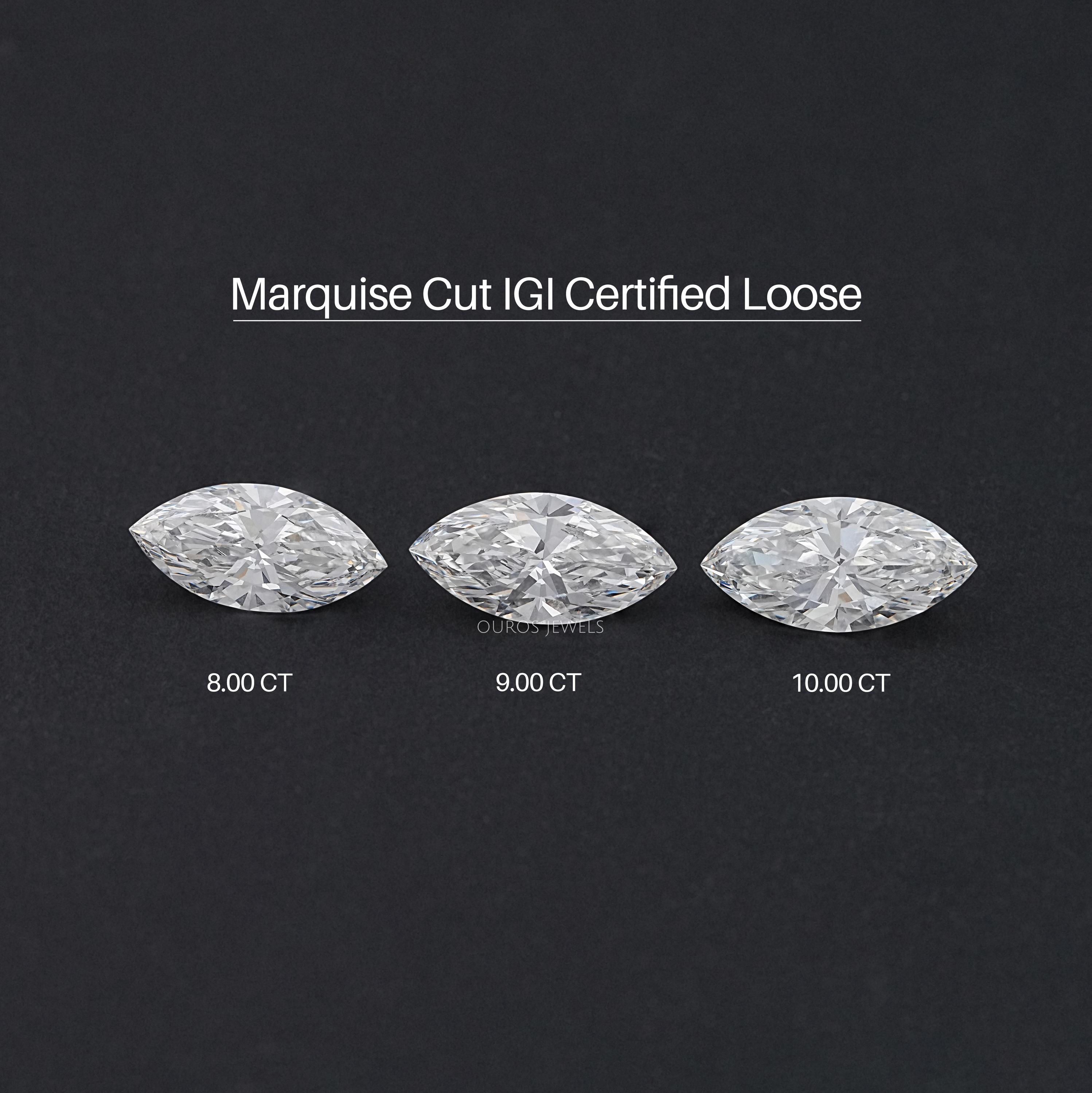 マーキスカットのラボグロウンダイヤモンド：EF-VSクラリティCVDルース