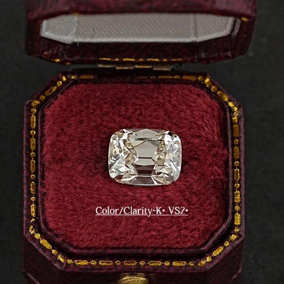 Old Mine Cushion Cut Lab Grown Loose Diamond, Solitaire Diamond For Custom Ring, JK-VS Clarity Lab Diamond, CVD Diamond For Jewelry Making