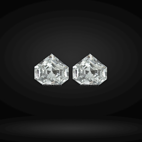 2.00 TCW Step Cut Bullet Lab Grown Diamond, EF-VS Clarity Loose Diamond For Her, Conflict Free Matching Pair Diamond For Making Jewelry