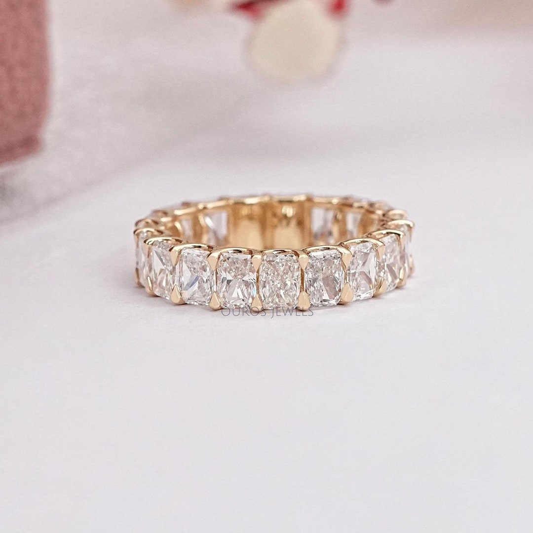 Radiant Cut Lab Grown Diamond Full Eternity Band, Matching Band for ...