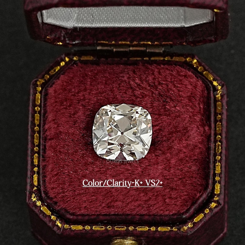 Diament w szlifie kwadratowym Old Mine, diament hodowany laboratoryjnie do pierścionka typu solitaire, luźny diament o czystości GH-VS, biżuteria w stylu vintage w starym szlifie zdjęcie 1