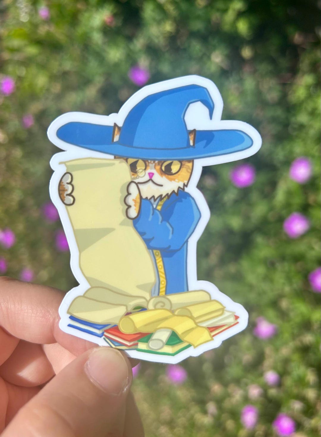 Wizard Cat Sticker: Witchy Monocle, Funny Laptop Decal - Etsy