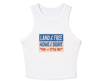 Land of the Free Home des mutigen Tank-Tops | Vintage 1776 Rennfahrer Panzer