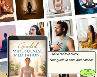Guided Mindfulness Meditation eBook —  Stress Relief, Better Sleep & Focus