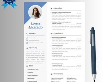 Modern Resume Template With Photo | Editable CV & Cover Letter