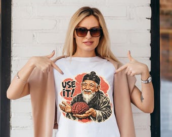 Vintage Chinese Meme T-Shirt PNG – Retro Asian Wisdom Illustration