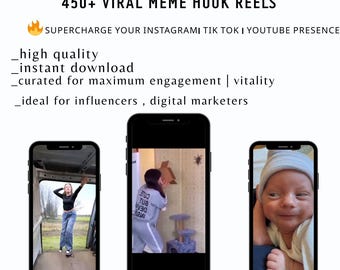 Más de 450 vídeos virales para redes sociales y TikTok / Descarga digital instantánea